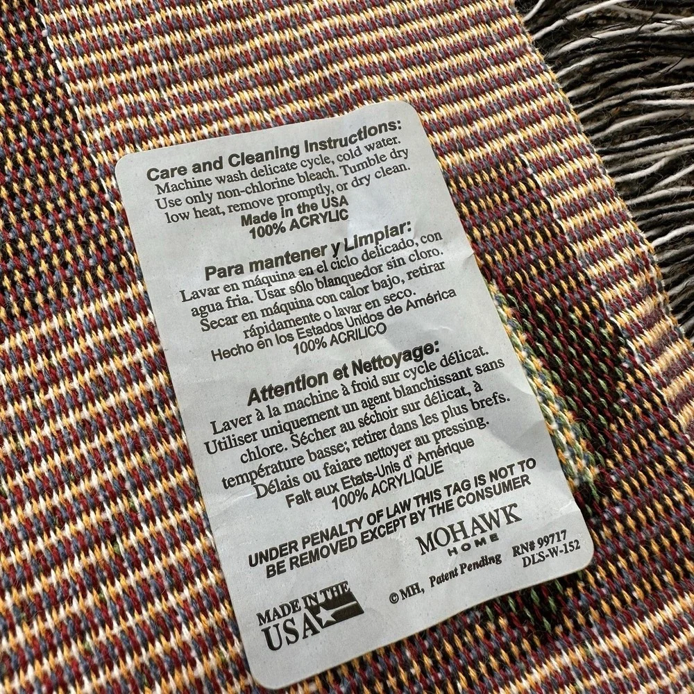 Vintage Woven Tapestry Throw Blanket German Christmas ornament tradition Couples